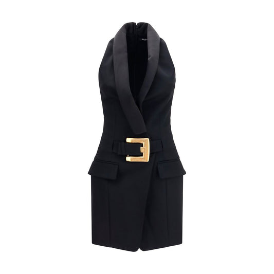 Black Wool Oves Aries Casual Dress