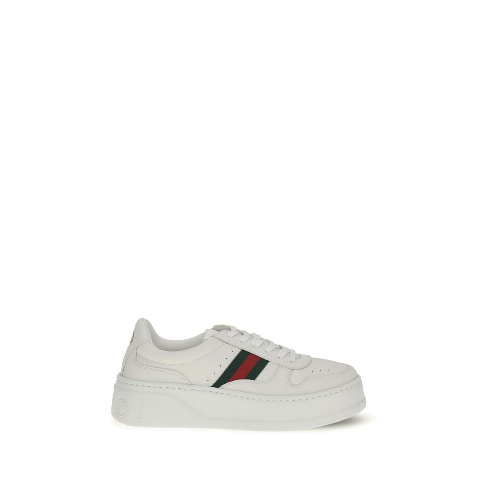 White Calf Leather Bos Taurus Chunky Sneakers