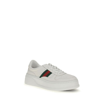 White Calf Leather Bos Taurus Chunky Sneakers
