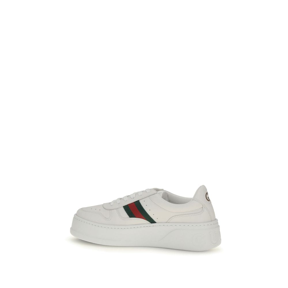 White Calf Leather Bos Taurus Chunky Sneakers