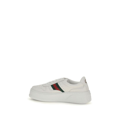 White Calf Leather Bos Taurus Chunky Sneakers