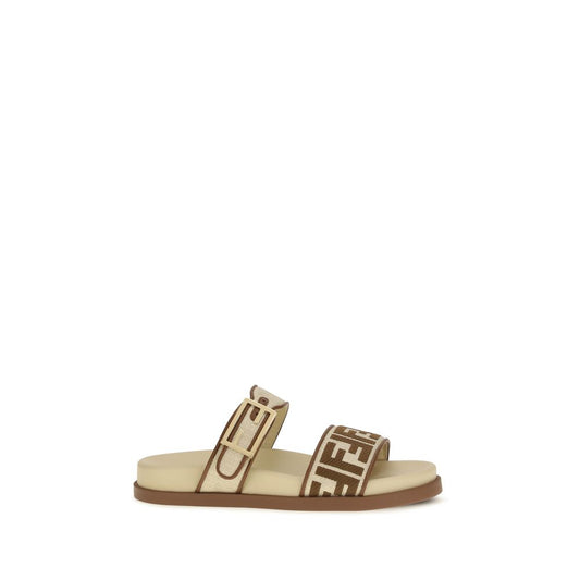 Brown Raffia Flat Sandals