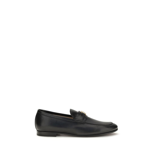 Black Calf Leather Bos Taurus Slip-On Loafers