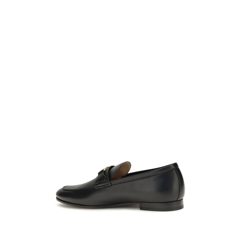 Black Calf Leather Bos Taurus Slip-On Loafers
