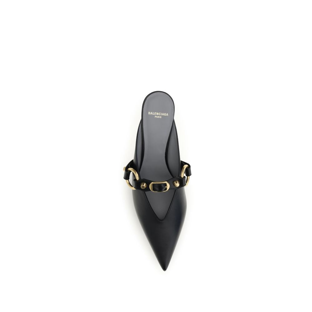 Black Calf Leather Bos Taurus Mules