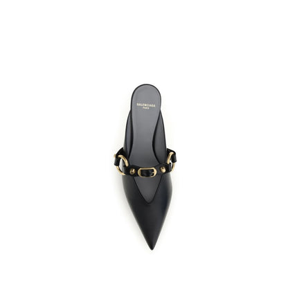 Black Calf Leather Bos Taurus Mules