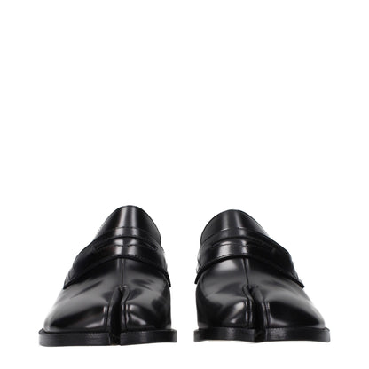 Black Leather Slip-On Loafers