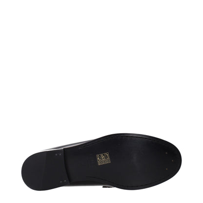 Black Leather Slip-On Loafers