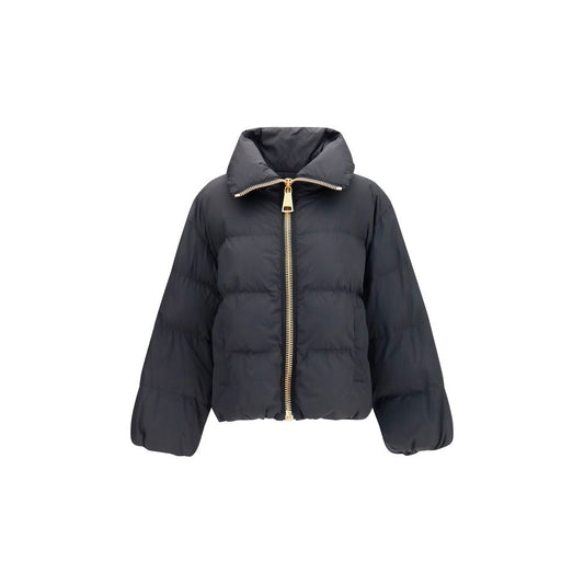 Black Viscose Full-Length Jacket