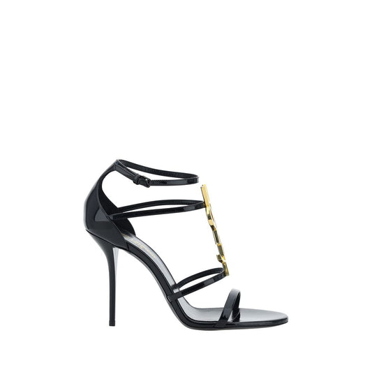 Black Calf Leather Bos Taurus Stiletto Heel Sandals