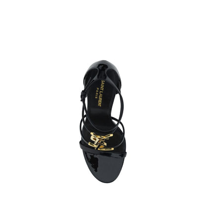 Black Calf Leather Bos Taurus Stiletto Heel Sandals