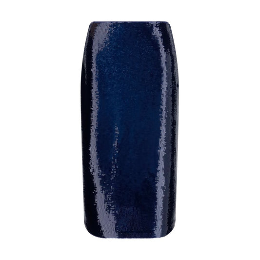 Blue Silk Midi Skirt