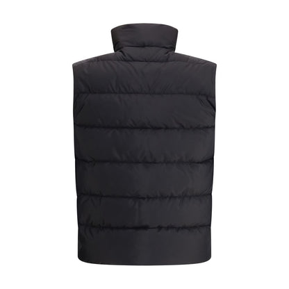 Black Recycled Polyamide Sleeveless Jacket