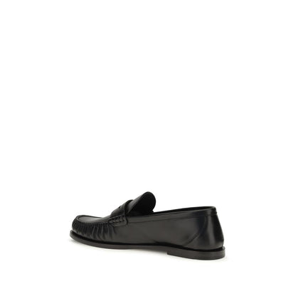 Black Calf Leather Bos Taurus Slip-On Loafers