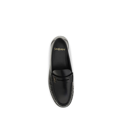 Black Calf Leather Bos Taurus Slip-On Loafers