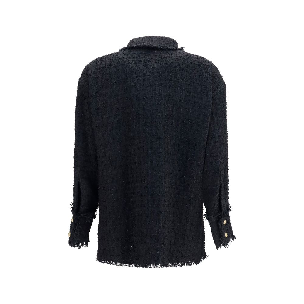 Black Polyamide Pattern Shirt
