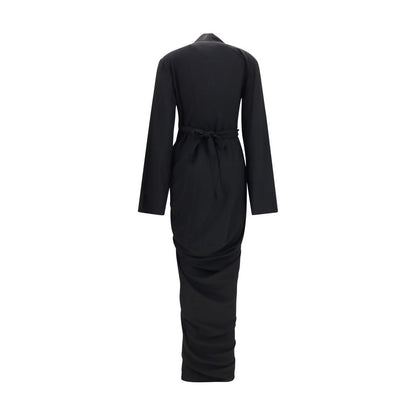 Black Viscose Casual Dress