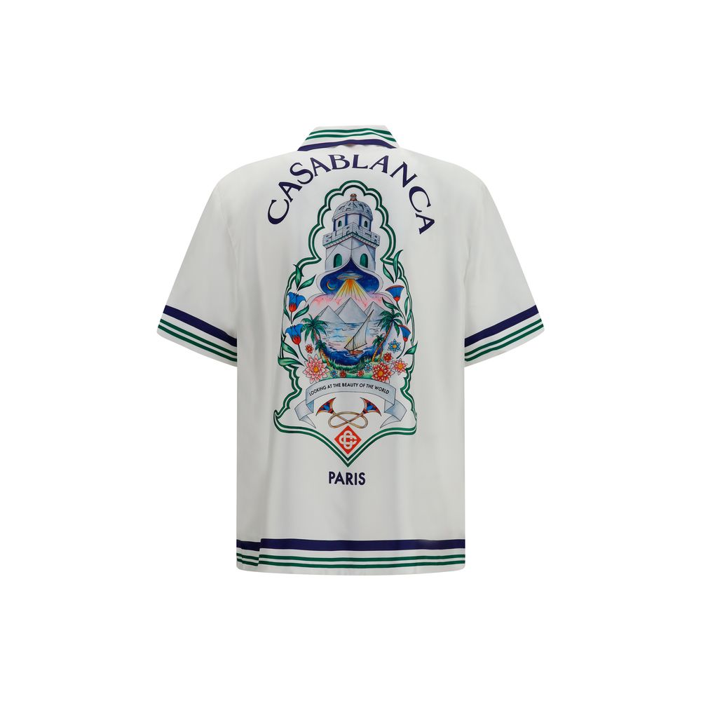 White Silk Shortsleeve Shirt