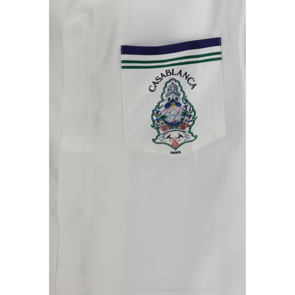 White Silk Shortsleeve Shirt