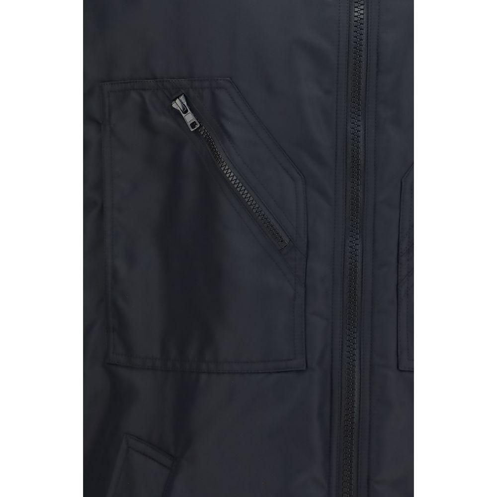 Black Polyamide Sleeveless Jacket