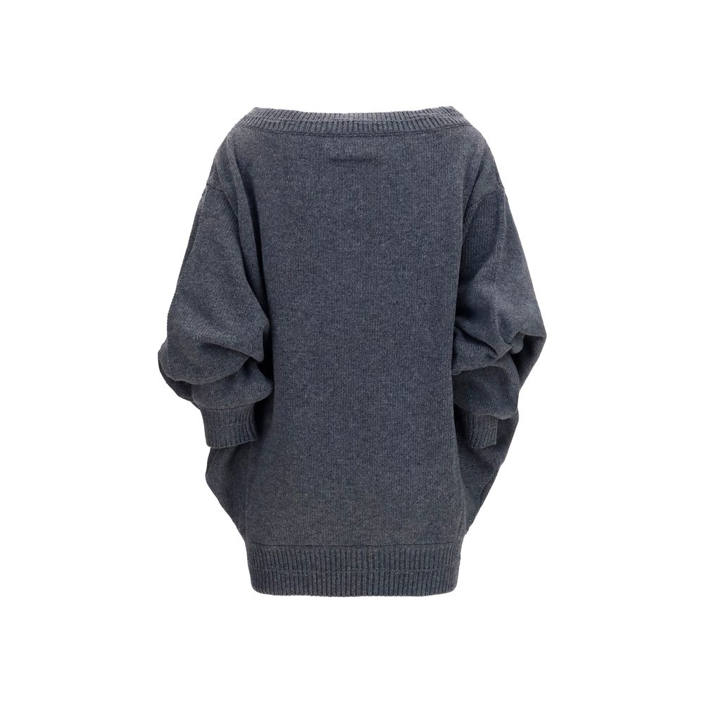 Gray Wool Oves Aries Casual Dress