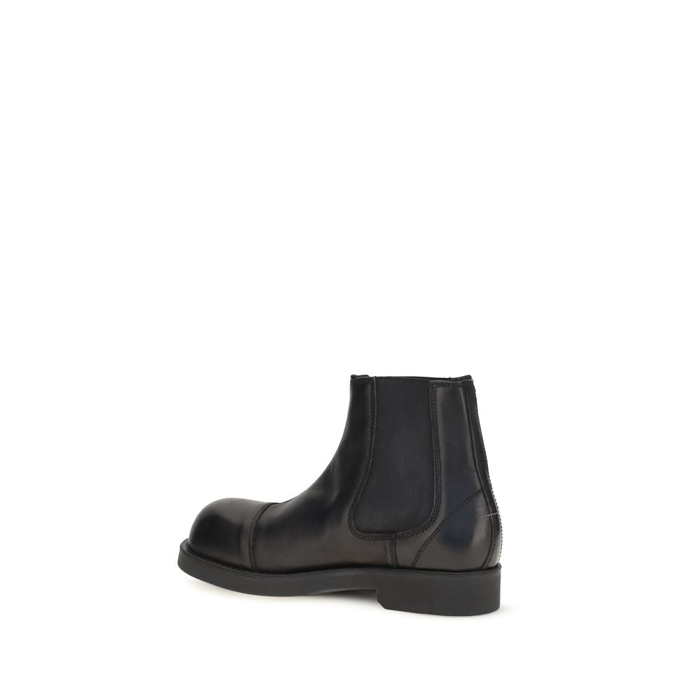 Black Calf Leather Bos Taurus Chelsea Boots