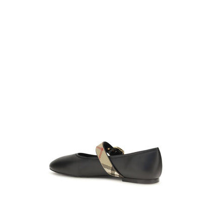Black Calf Leather Bos Taurus Ballet Flats