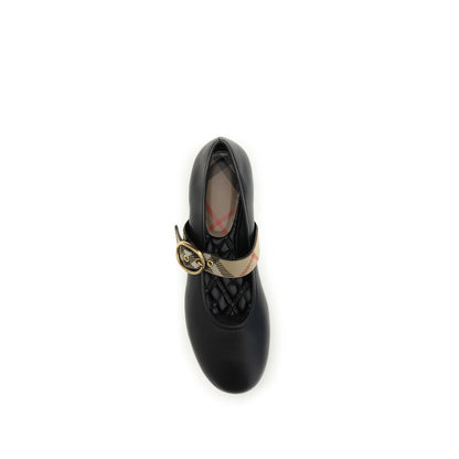 Black Calf Leather Bos Taurus Ballet Flats