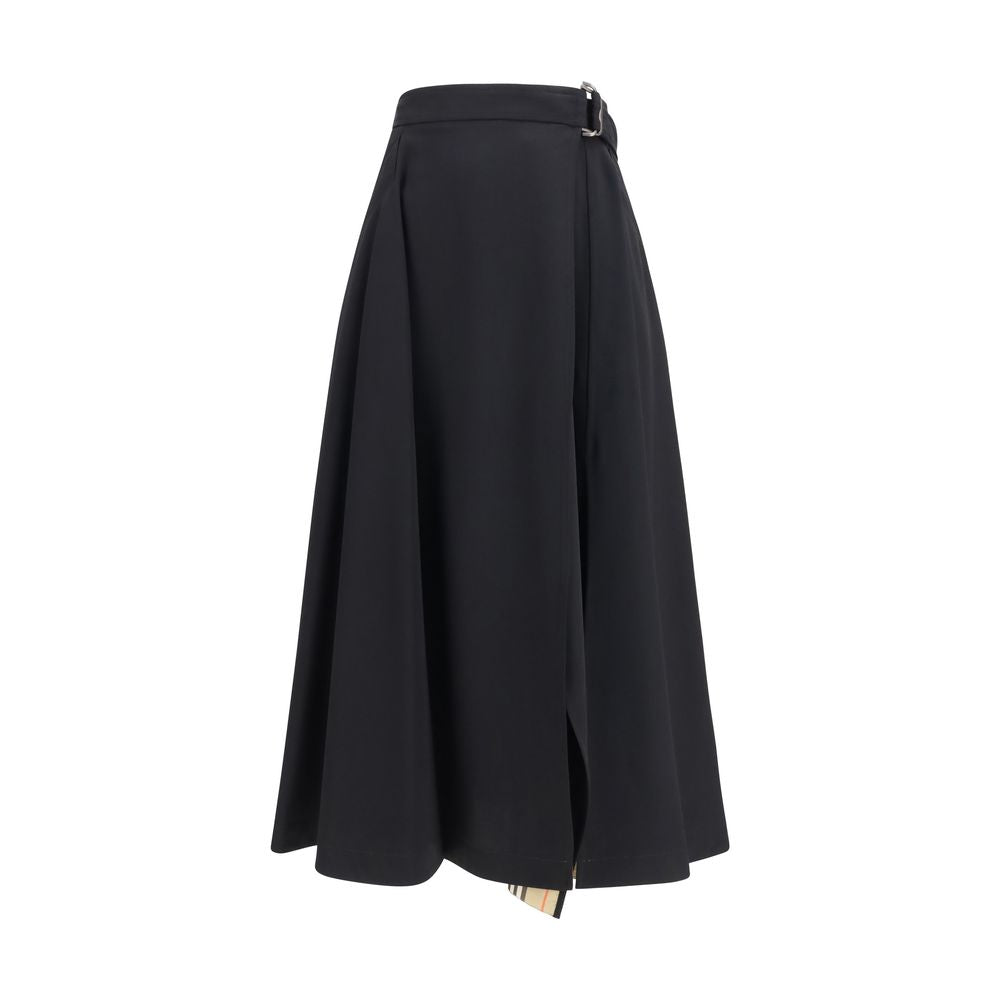 Black Wool Oves Aries Midi Skirt