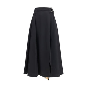 Black Wool Oves Aries Midi Skirt