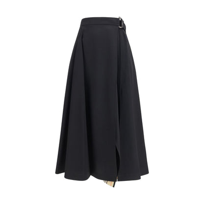 Black Wool Oves Aries Midi Skirt
