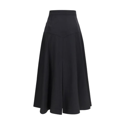 Black Wool Oves Aries Midi Skirt