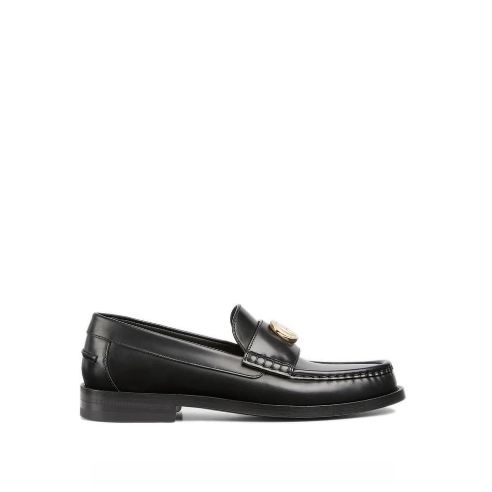Black Leather Slip-On Loafers