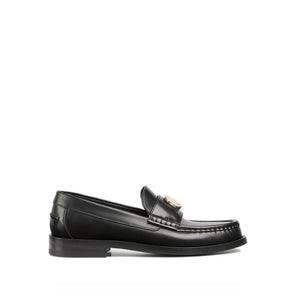 Black Leather Slip-On Loafers
