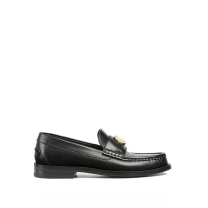 Black Leather Slip-On Loafers