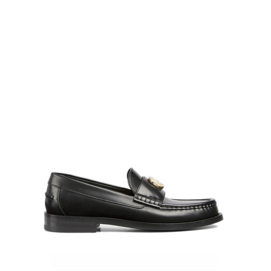 Black Leather Slip-On Loafers