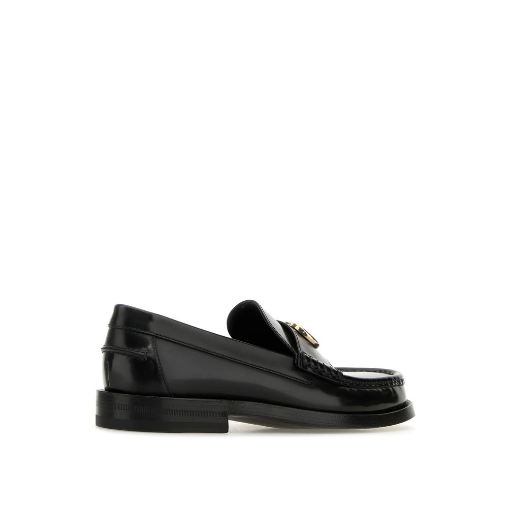 Black Leather Slip-On Loafers