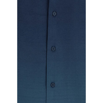 Blue Viscose Pattern Shirt