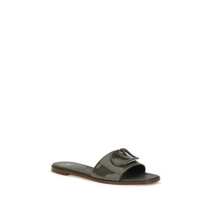 Bicolor Calf Leather Bos Taurus Flat Sandals