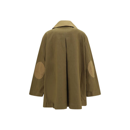 Bicolor Cotton Full-Length Jacket