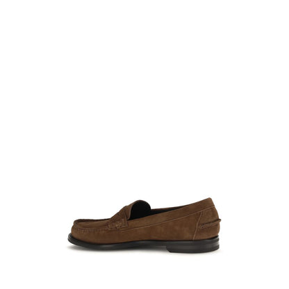 Brown Suede Leather Slip-On Loafers