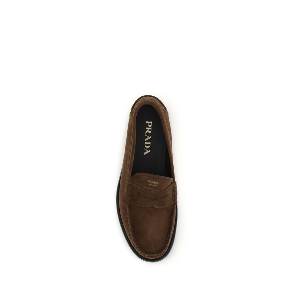 Brown Suede Leather Slip-On Loafers