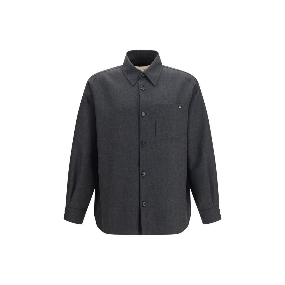 Gray Polyester Full-Length Jacket