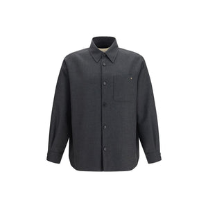 Gray Polyester Full-Length Jacket
