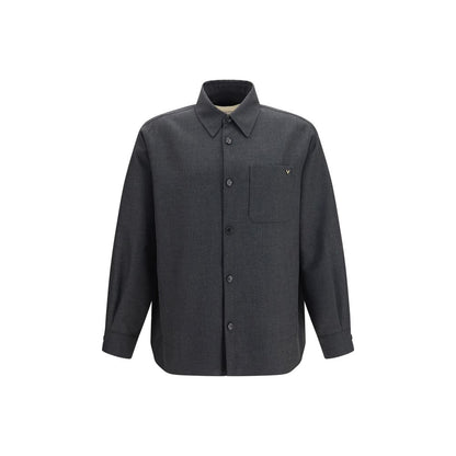 Gray Polyester Full-Length Jacket
