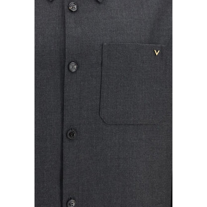 Gray Polyester Full-Length Jacket