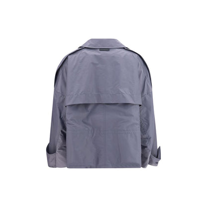 Gray Polyamide Full-Length Jacket