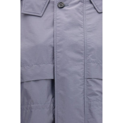 Gray Polyamide Full-Length Jacket