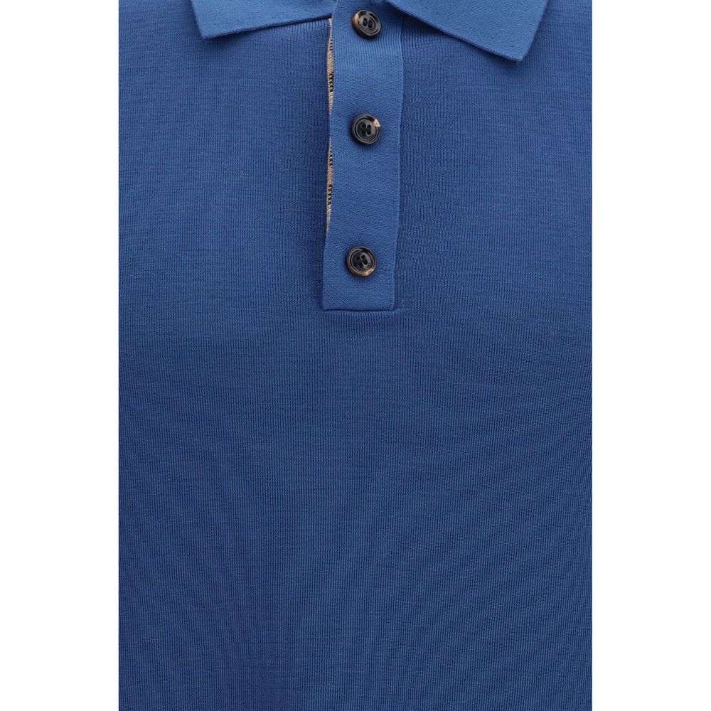 Blue Wool Oves Aries Polo Shirt