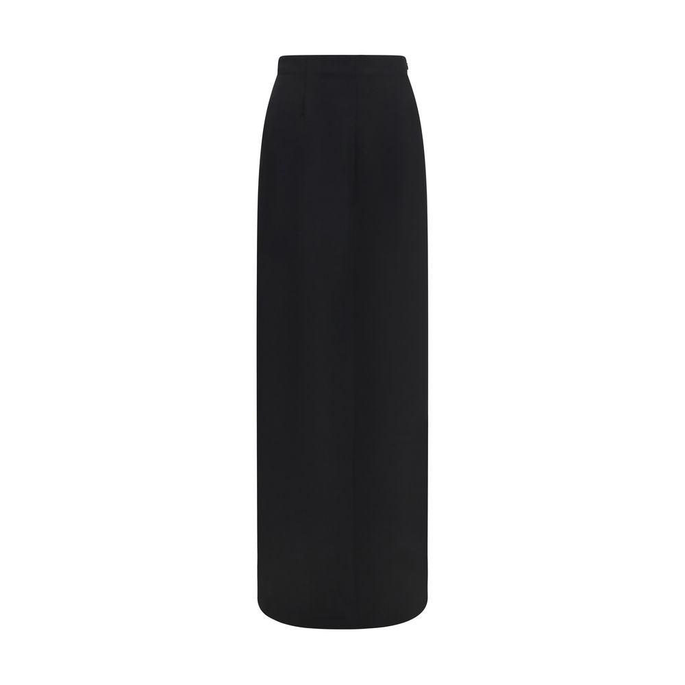 Black Wool Oves Aries Long Skirt